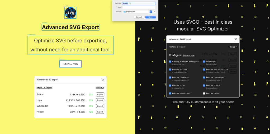 установить плагин для Фигмы Advanced SVG Export
