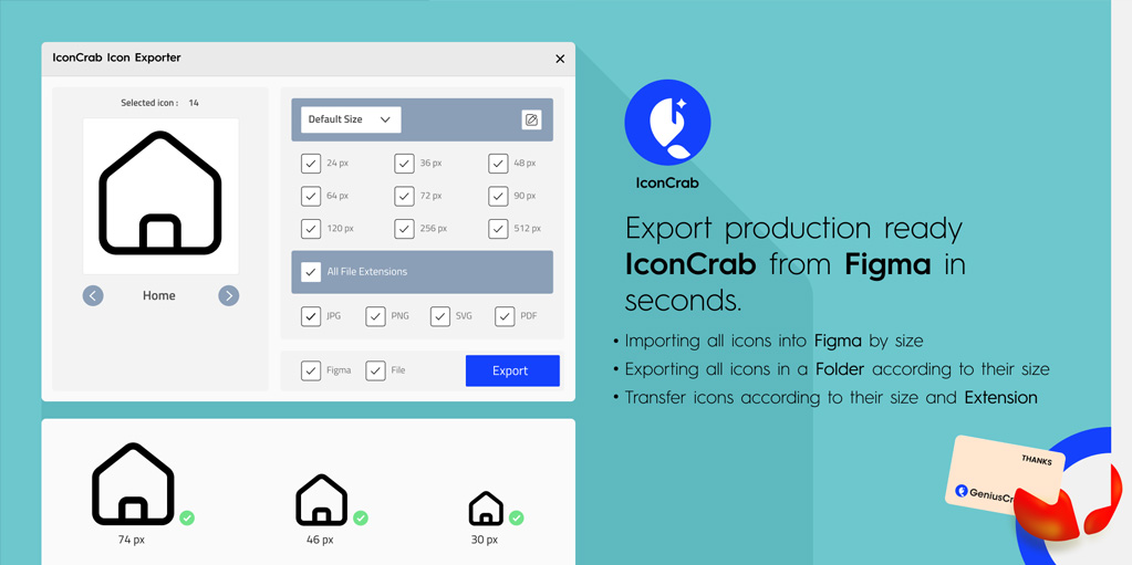 установить плагин для Фигмы IconCrab - Icon Exporter
