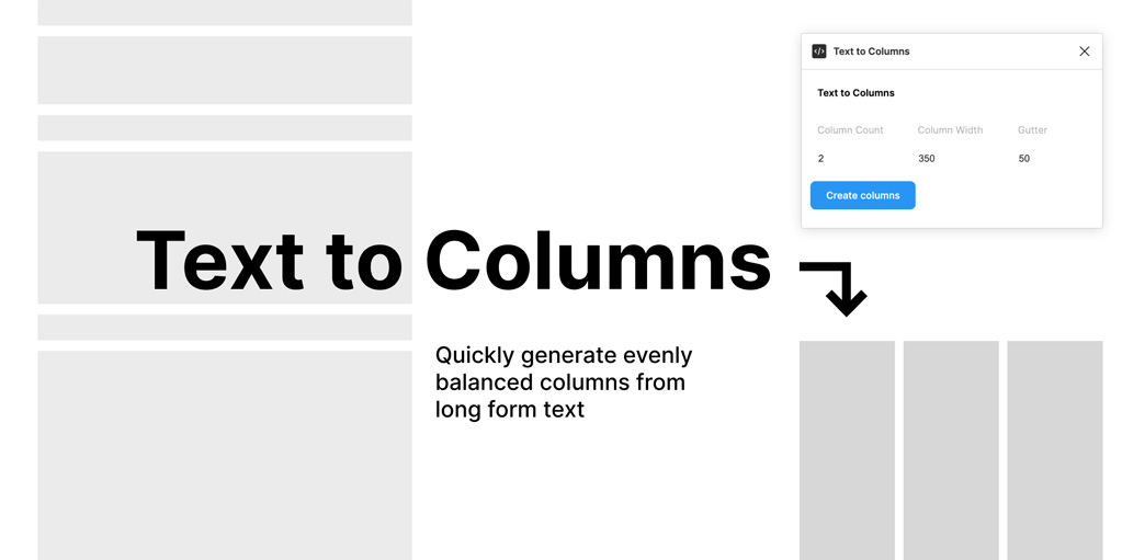 установить плагин для Фигмы Text to Columns