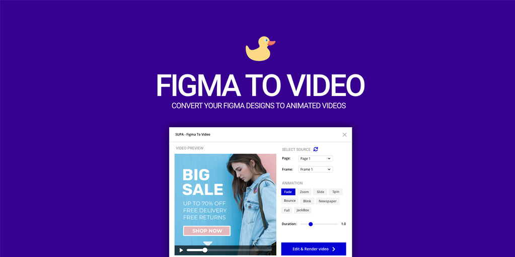 установить плагин для Фигмы SUPA - Figma to video