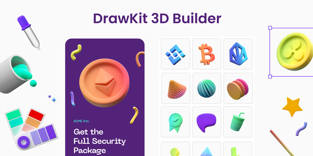 установить плагин для Фигмы Drawkit 3D Builder