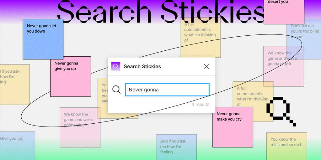 установить плагин для Фигмы Search Stickies