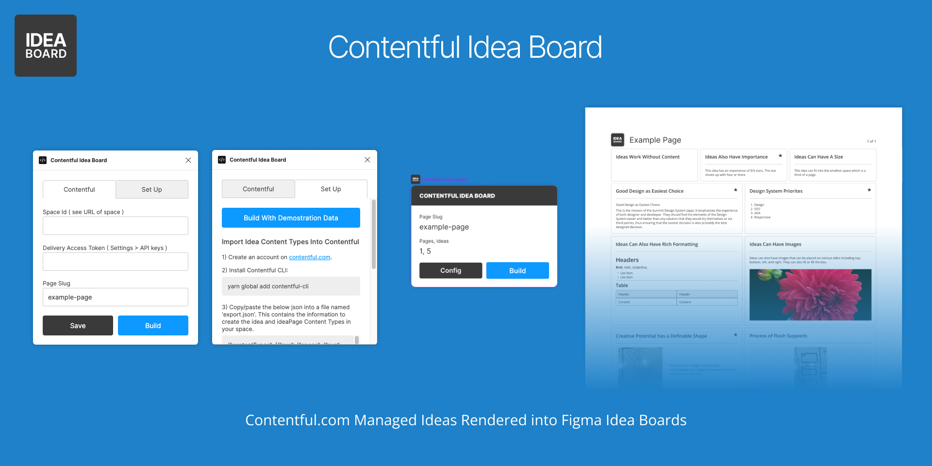 установить виджет для Фигмы Contentful Idea Board