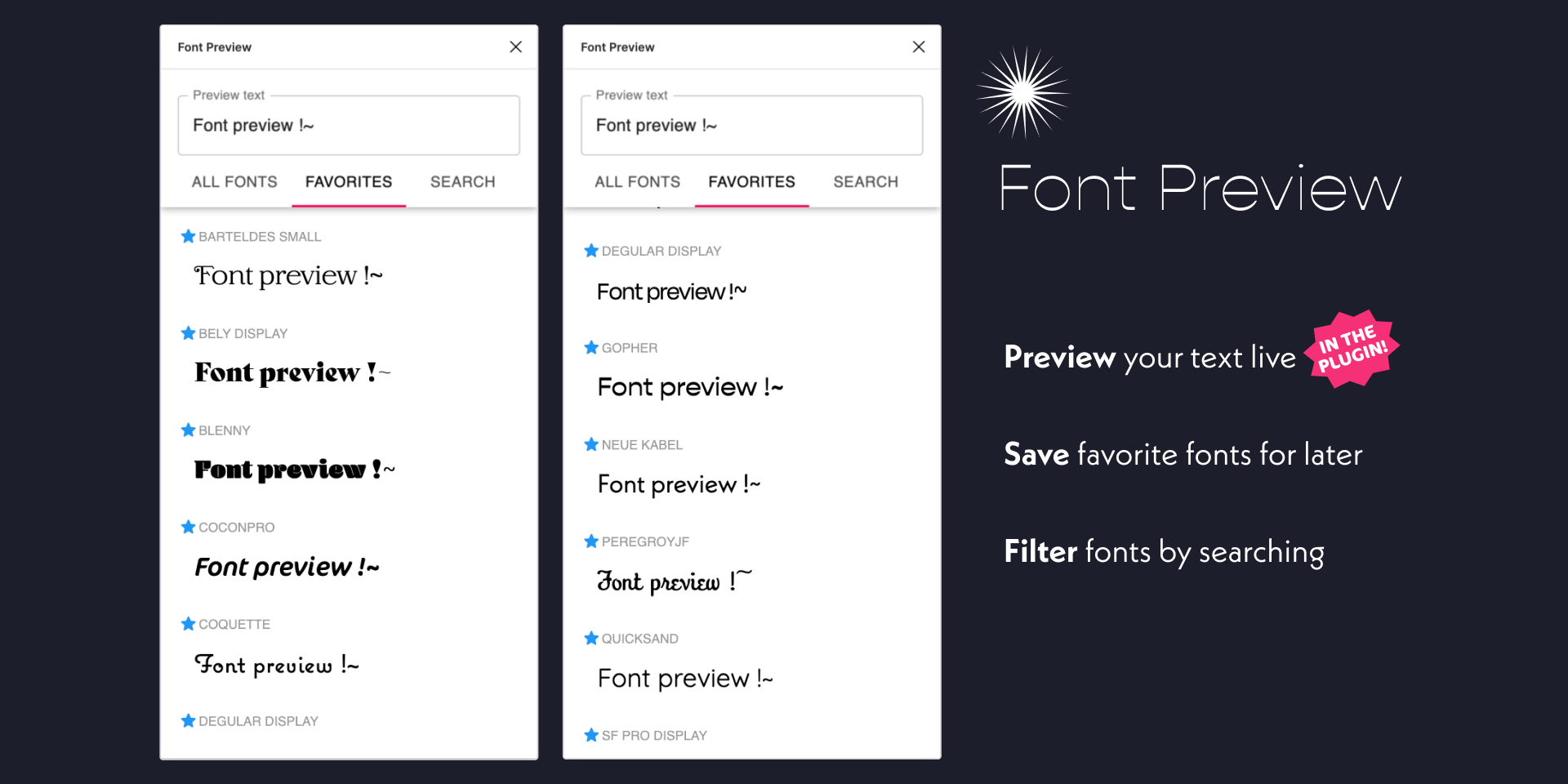 установить плагин для Фигмы Font Preview