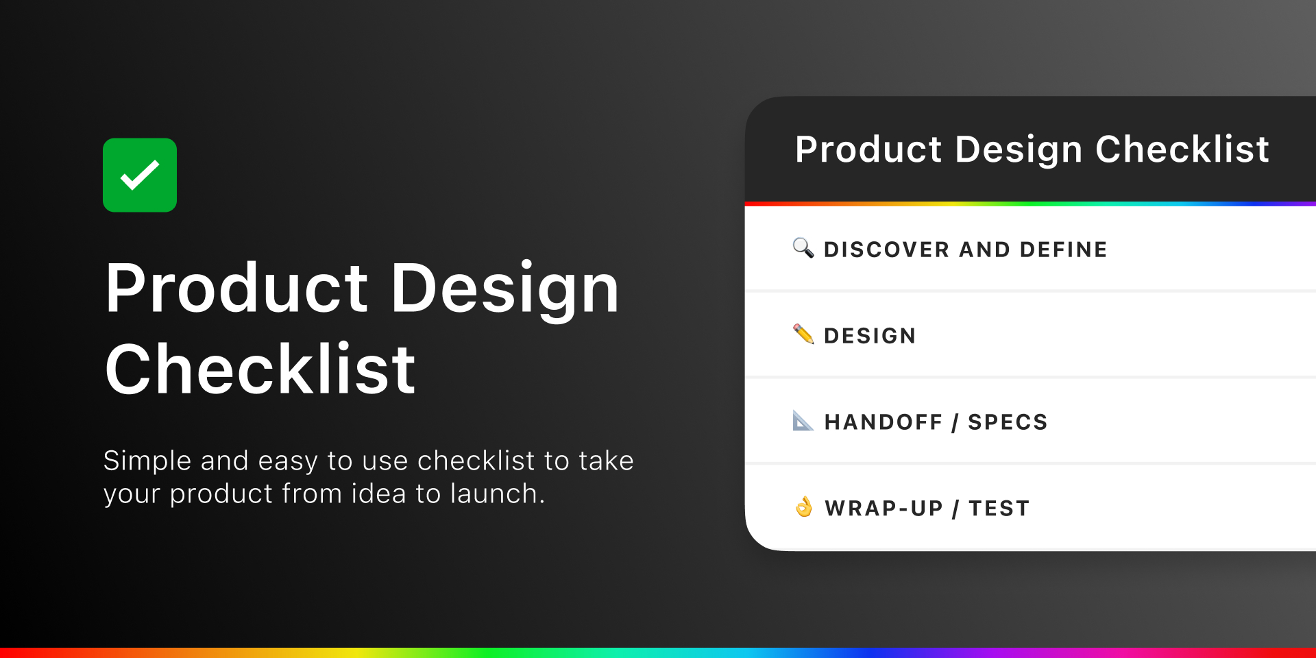 установить виджет для Фигмы Product Design Checklist