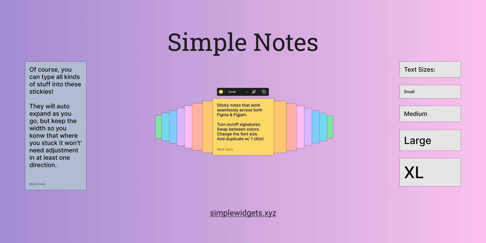 установить виджет для Фигмы Simple Notes